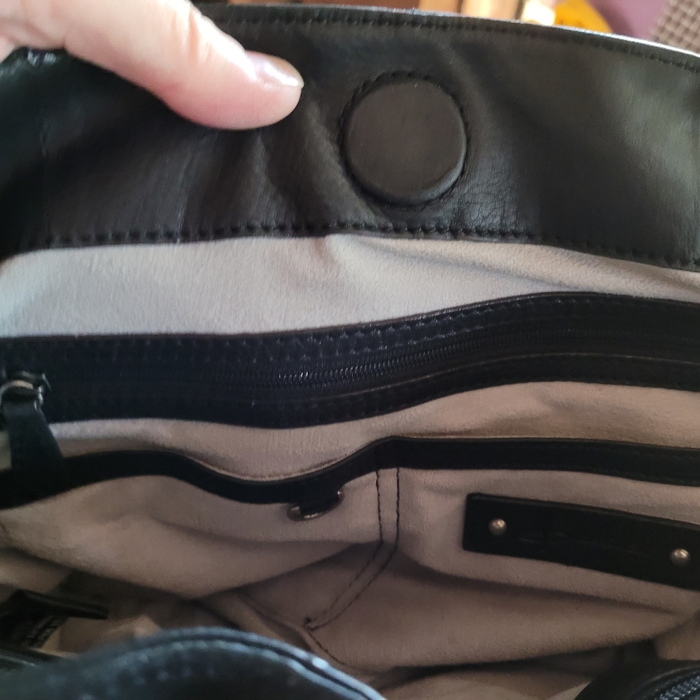 B. Makowsky Leather Satchel in Black - Picture 6 of 10